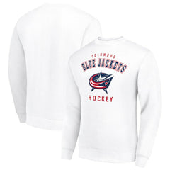 Columbus Blue Jackets Men's Starter Team Logo Fleece Pullover Sweatshirt - White - NHL 202601599