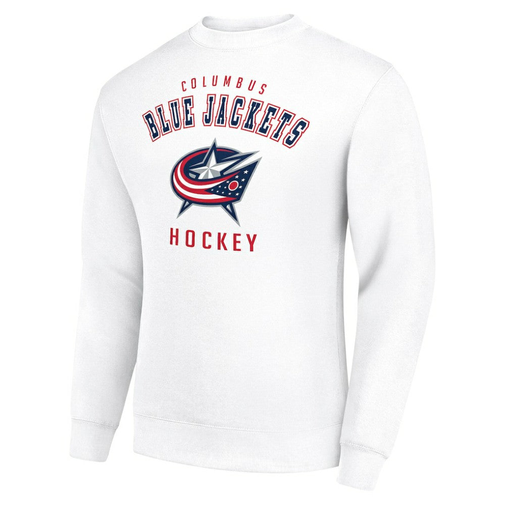 Columbus Blue Jackets Men's Starter Team Logo Fleece Pullover Sweatshirt - White - NHL 202601599