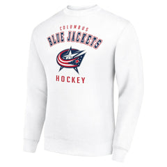 Columbus Blue Jackets Men's Starter Team Logo Fleece Pullover Sweatshirt - White - NHL 202601599