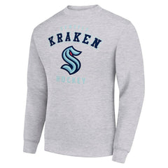 Seattle Kraken Men's Starter Team Logo Fleece Pullover Sweatshirt - Heather Gray - NHL 202601600