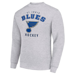 St. Louis Blues Men's Starter Team Logo Fleece Pullover Sweatshirt - Heather Gray - NHL 202601602