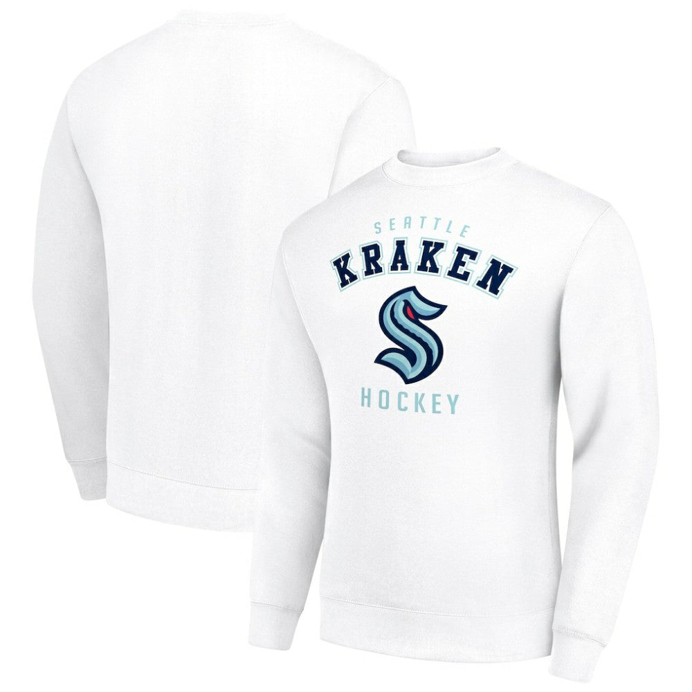 Seattle Kraken Men's Starter Team Logo Fleece Pullover Sweatshirt - White - NHL 202601612