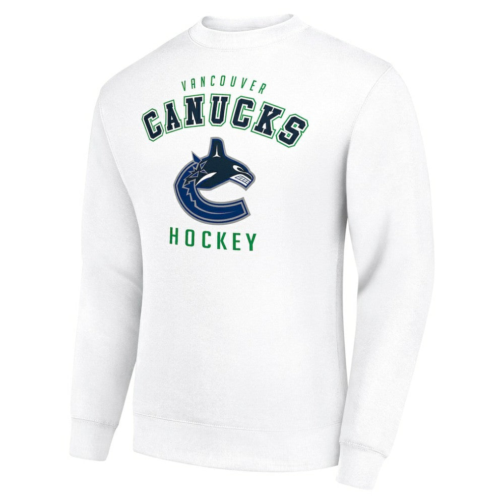 Vancouver Canucks Men's Starter Team Logo Fleece Pullover Sweatshirt - White - NHL 202601620
