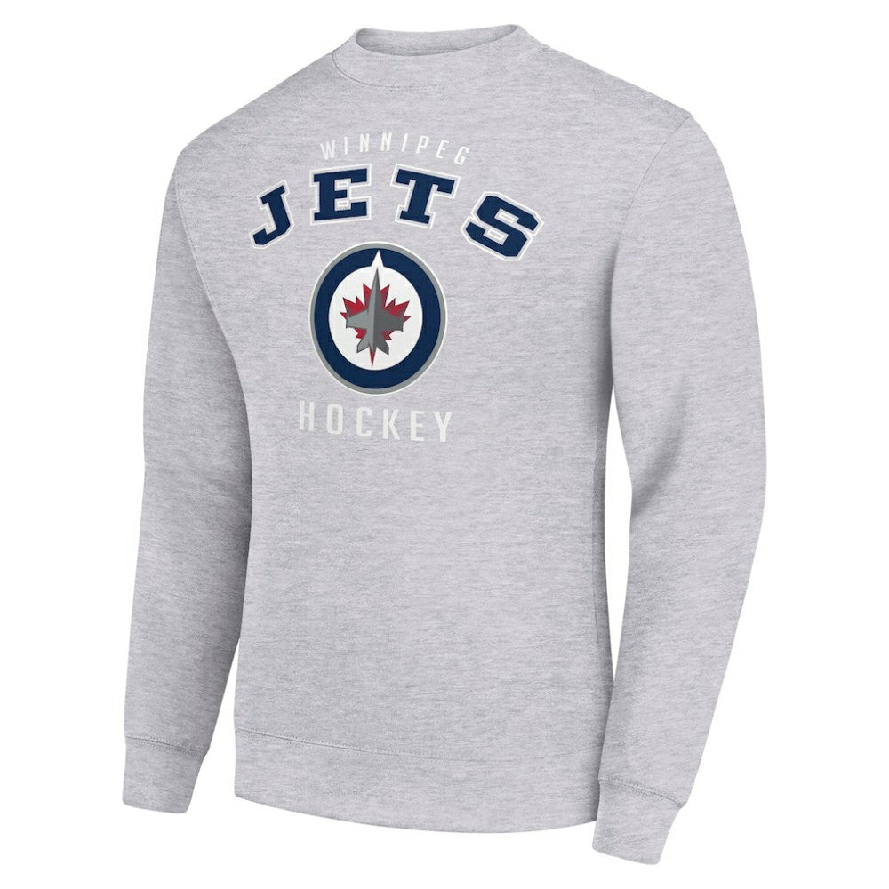 Winnipeg Jets Men's Starter Team Logo Fleece Pullover Sweatshirt - Heather Gray - NHL 202601621