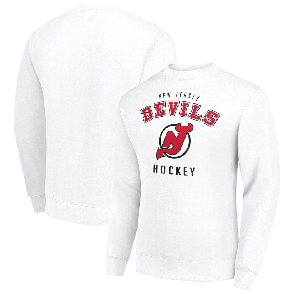 New Jersey Devils Men's Starter Team Logo Fleece Pullover Sweatshirt - White - NHL 202601632