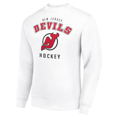 New Jersey Devils Men's Starter Team Logo Fleece Pullover Sweatshirt - White - NHL 202601632