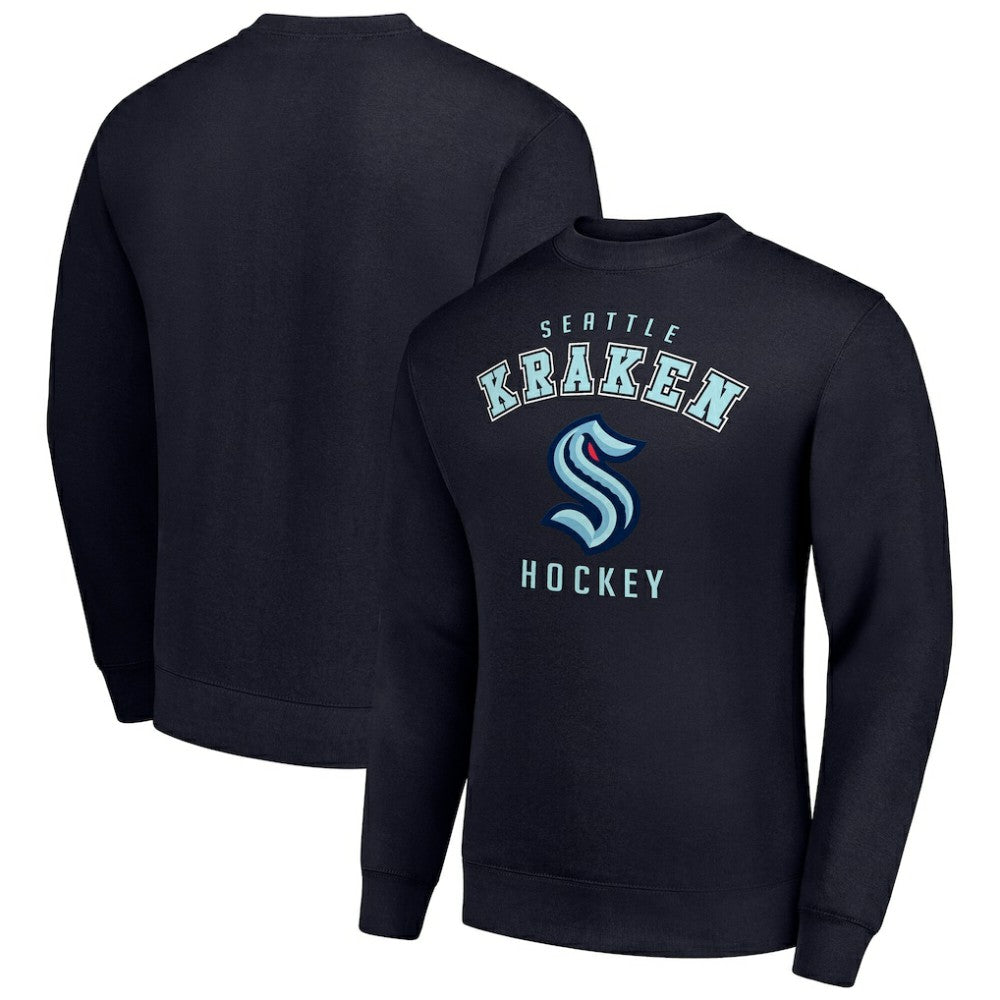 Seattle Kraken Men's Starter Team Logo Fleece Pullover Sweatshirt - Navy - NHL 202601635