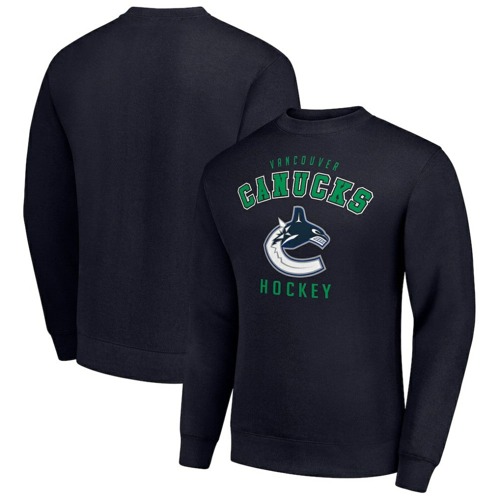 Vancouver Canucks Men's Starter Team Logo Fleece Pullover Sweatshirt - Navy - NHL 202601639