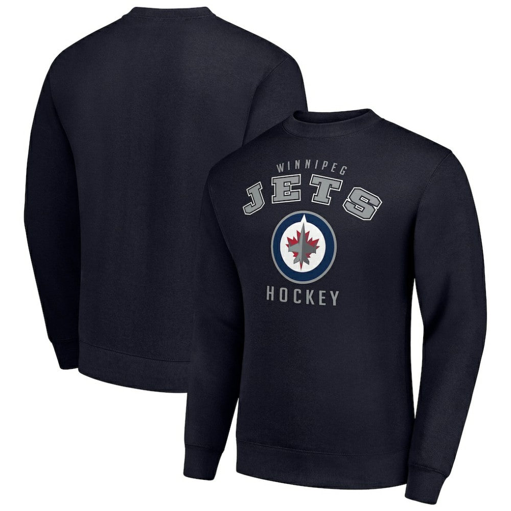 Winnipeg Jets Men's Starter Team Logo Fleece Pullover Sweatshirt - Navy - NHL 202601646
