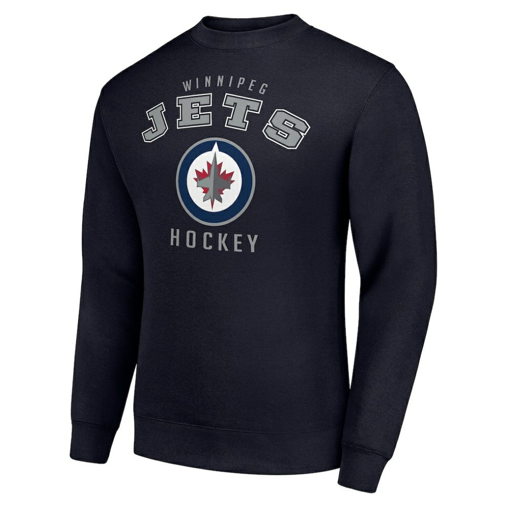 Winnipeg Jets Men's Starter Team Logo Fleece Pullover Sweatshirt - Navy - NHL 202601646