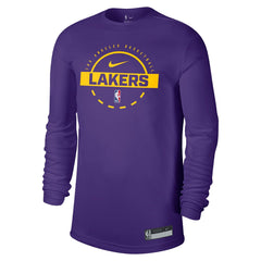 Los Angeles Lakers 2025/26 On-Court Flare Dri-FIT Practice Long Sleeve Tri-Blend T-Shirt Purple | Nike