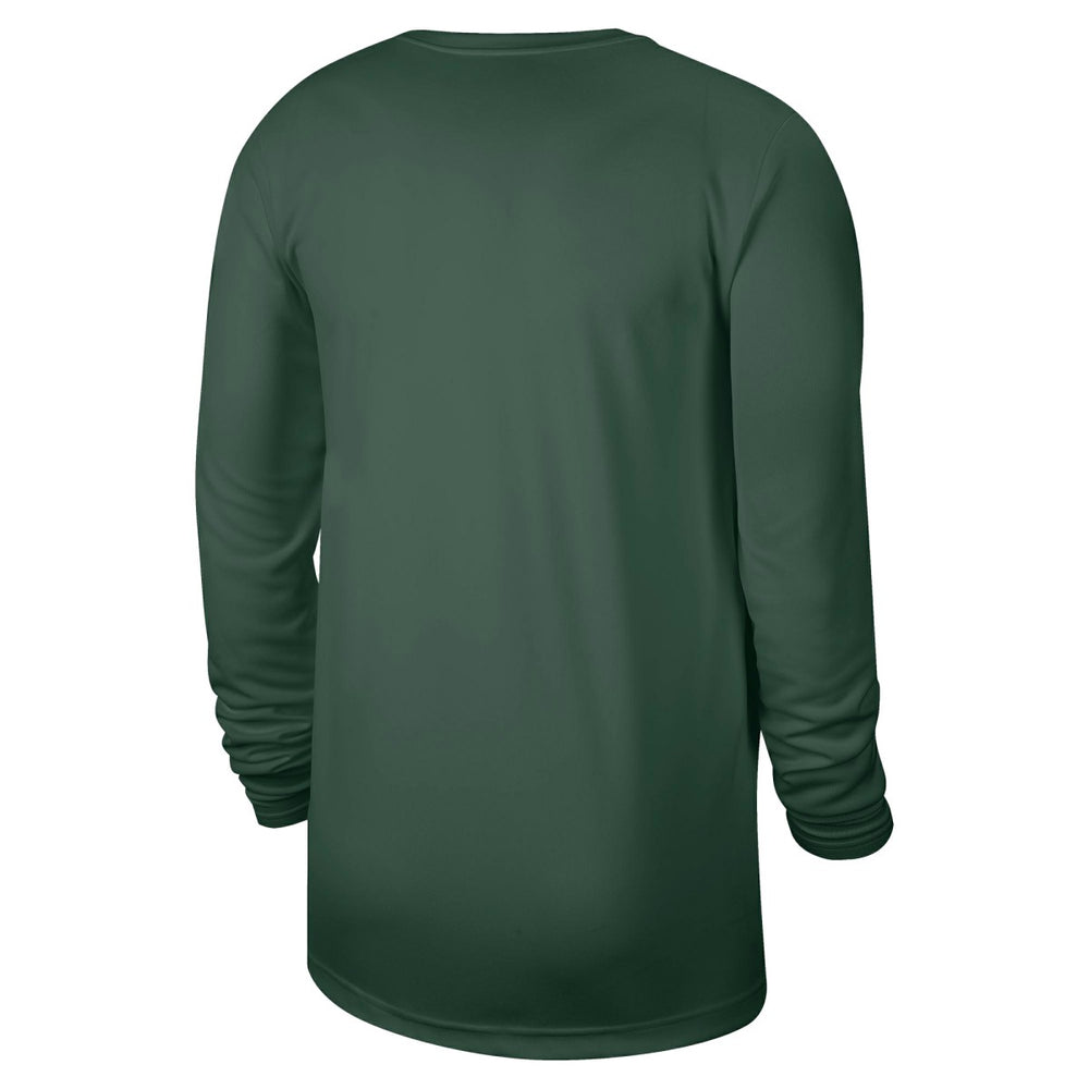 Milwaukee Bucks 2025/26 On-Court Flare Dri-FIT Practice Long Sleeve Tri-Blend T-Shirt Hunter Green | Nike Lifestyle