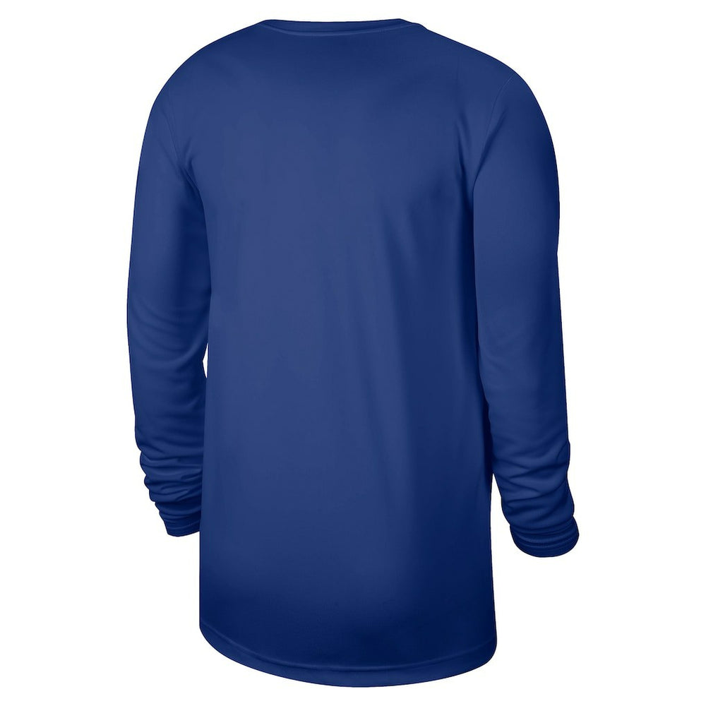 New York Knicks 2025/26 On-Court Flare Dri-FIT Practice Long Sleeve Tri-Blend T-Shirt Blue | Nike