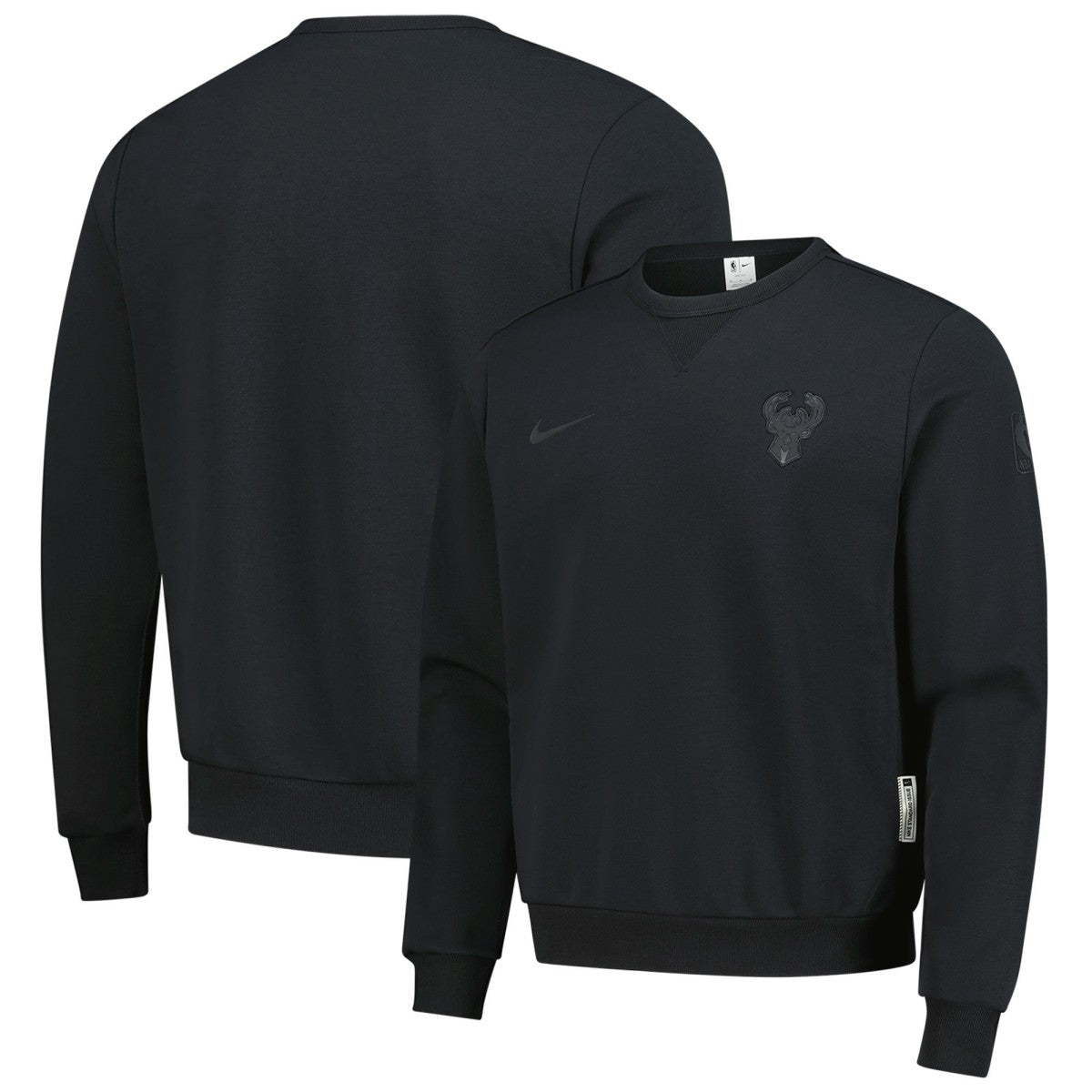 Milwaukee Bucks Authentic Standard Issue Travel Dri-FIT Sweatshirt Black | Nike Near Me