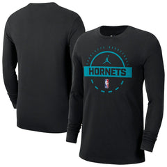 Charlotte Hornets Jordan Brand Authentic Long Sleeve Practice T-Shirt Black