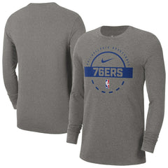 Philadelphia 76ers Authentic Long Sleeve Practice T-Shirt Charcoal | Nike Lifestyle