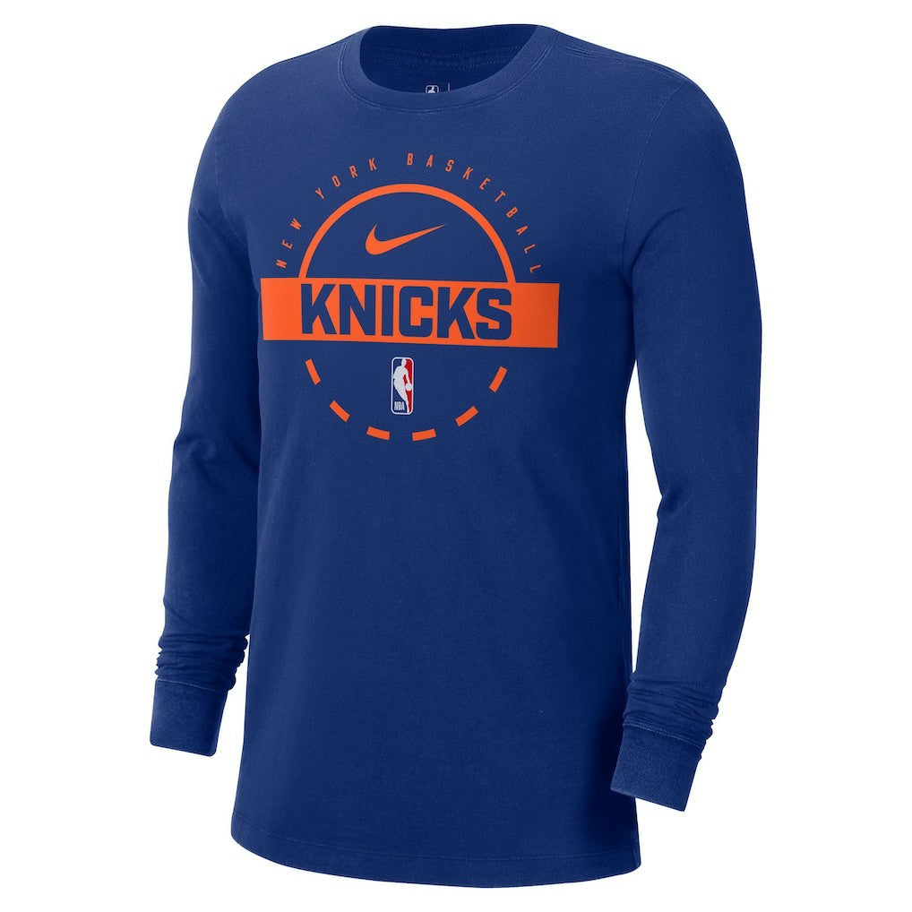 New York Knicks Authentic Long Sleeve Practice T-Shirt Blue | Nike discount