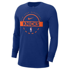 New York Knicks Authentic Long Sleeve Practice T-Shirt Blue | Nike discount