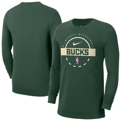 Milwaukee Bucks Authentic Long Sleeve Practice T-Shirt Hunter Green | Nike online