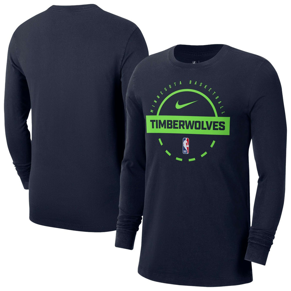 Minnesota Timberwolves Authentic Long Sleeve Practice T-Shirt Navy | Nike