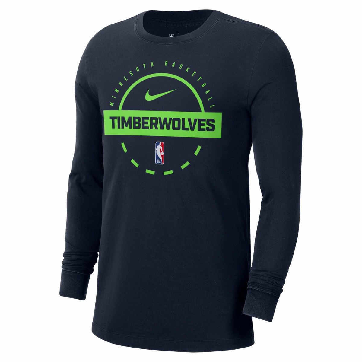 Minnesota Timberwolves Authentic Long Sleeve Practice T-Shirt Navy | Nike