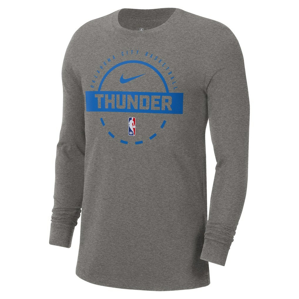 Oklahoma City Thunder Authentic Long Sleeve Practice T-Shirt Charcoal | Nike Lifestyle