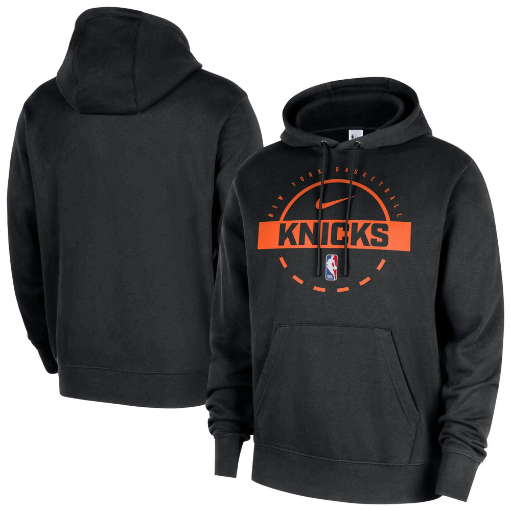 New York Knicks 2025/26 Authentic Practice Club Pullover Hoodie Black | Nike Lifestyle