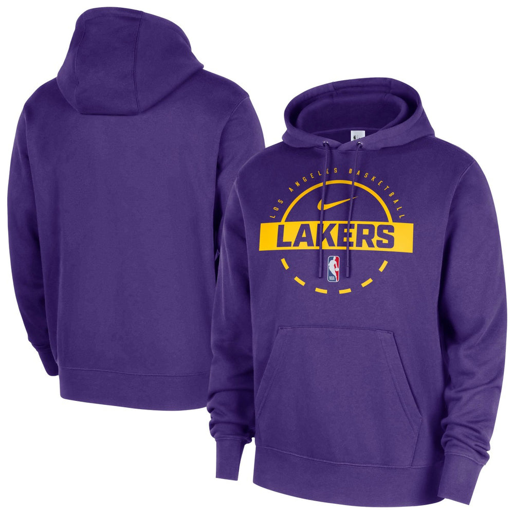 Los Angeles Lakers 2025/26 Authentic Practice Club Pullover Hoodie Purple | Nike for sale