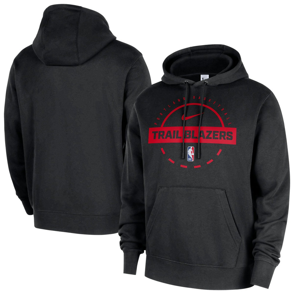 Portland Trail Blazers 2025/26 Authentic Practice Club Pullover Hoodie Black | Nike