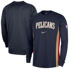 New Orleans Pelicans 2025/26 Authentic Pre-Game Legend Dri-FIT Long Sleeve Shooting Shirt Navy | Nike