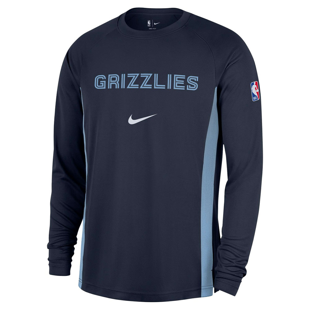 Memphis Grizzlies 2025/26 Authentic Pre-Game Legend Dri-FIT Long Sleeve Shooting Shirt Navy | Nike Lifestyle