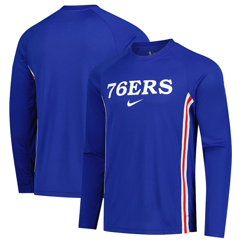 Philadelphia 76ers 2025/26 Authentic Pre-Game Legend Dri-FIT Long Sleeve Shooting Shirt Royal | Nike Near Me