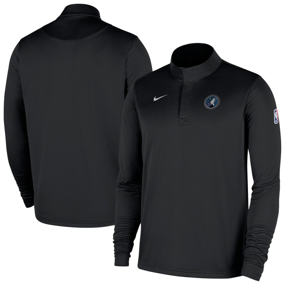 Minnesota Timberwolves 2025/26 Authentic Coaches Quarter-Zip Dri-Fit Top Black | Nike