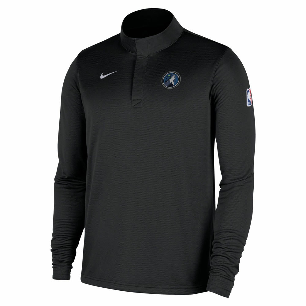 Minnesota Timberwolves 2025/26 Authentic Coaches Quarter-Zip Dri-Fit Top Black | Nike