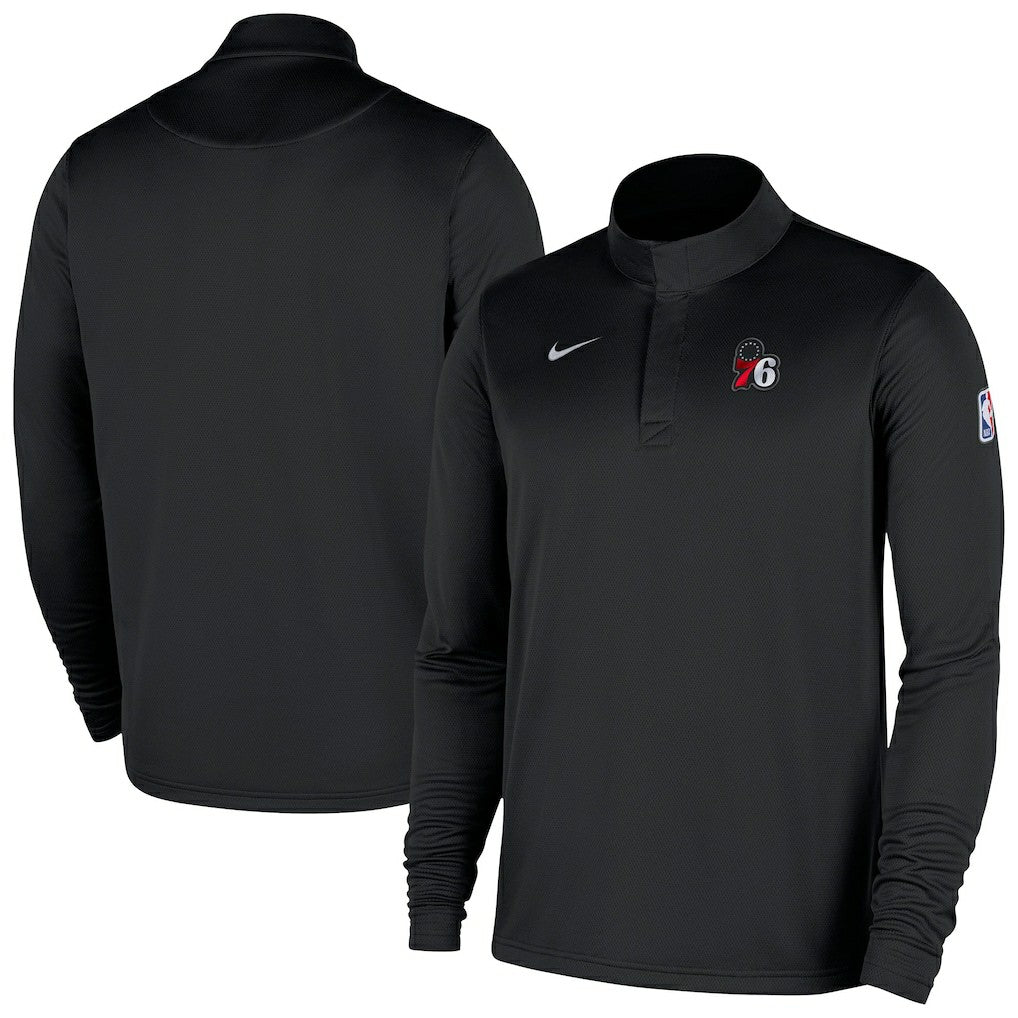 Philadelphia 76ers 2025/26 Authentic Coaches Quarter-Zip Dri-Fit Top Black | Nike for sale