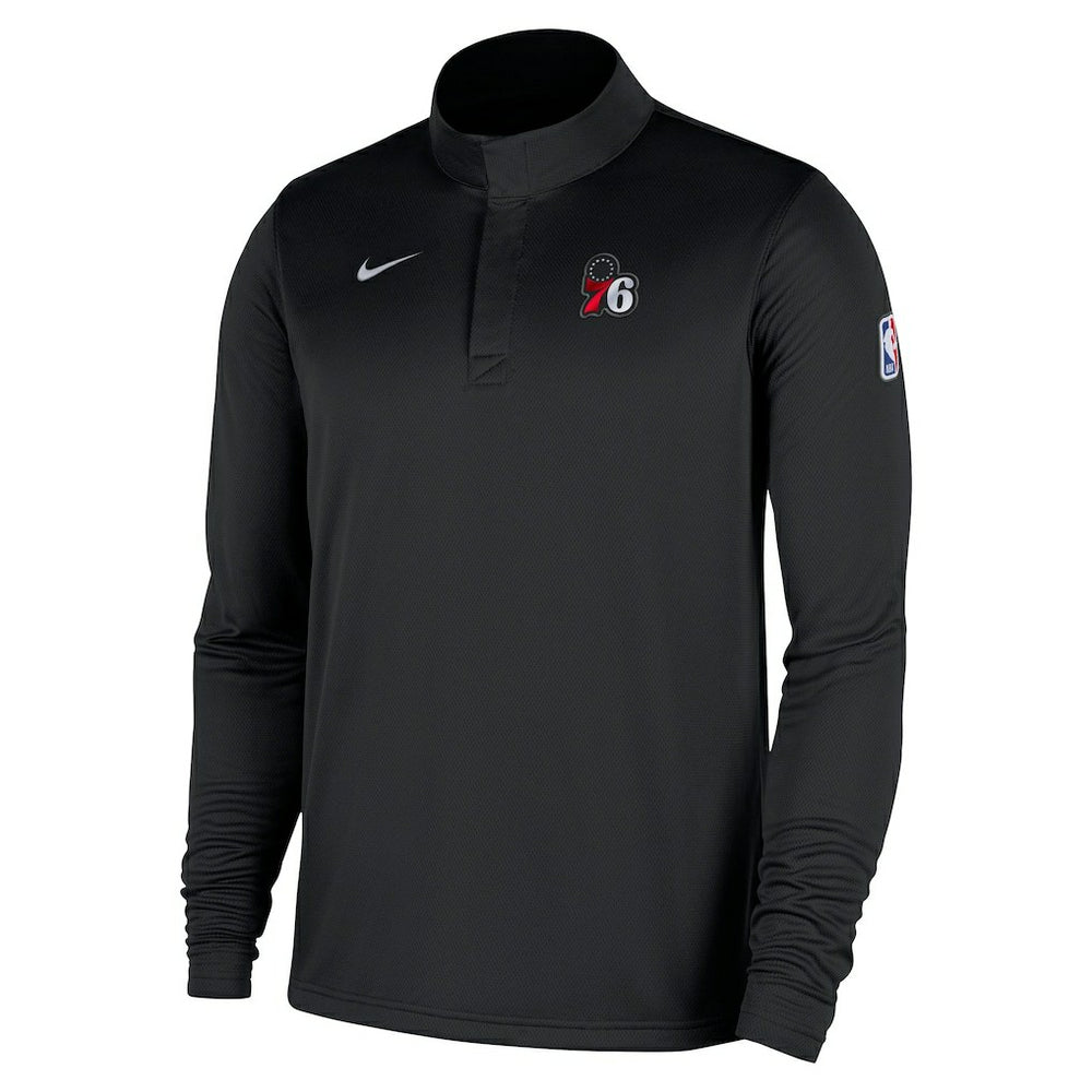 Philadelphia 76ers 2025/26 Authentic Coaches Quarter-Zip Dri-Fit Top Black | Nike for sale