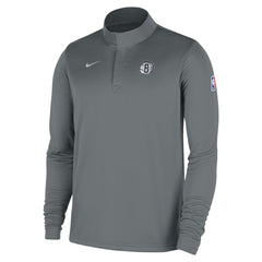 Brooklyn Nets 2025/26 Authentic Coaches Quarter-Zip Dri-Fit Top Gray | Nike