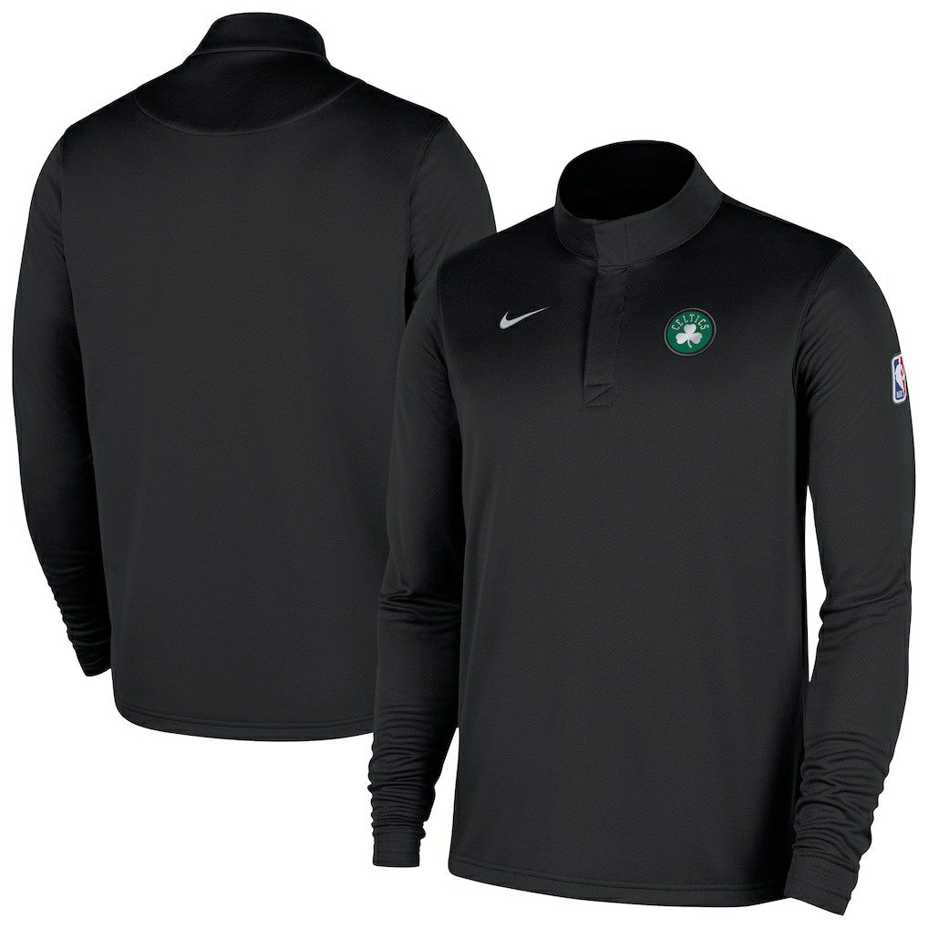 Boston Celtics 2025/26 Authentic Coaches Quarter-Zip Dri-Fit Top Black | Nike