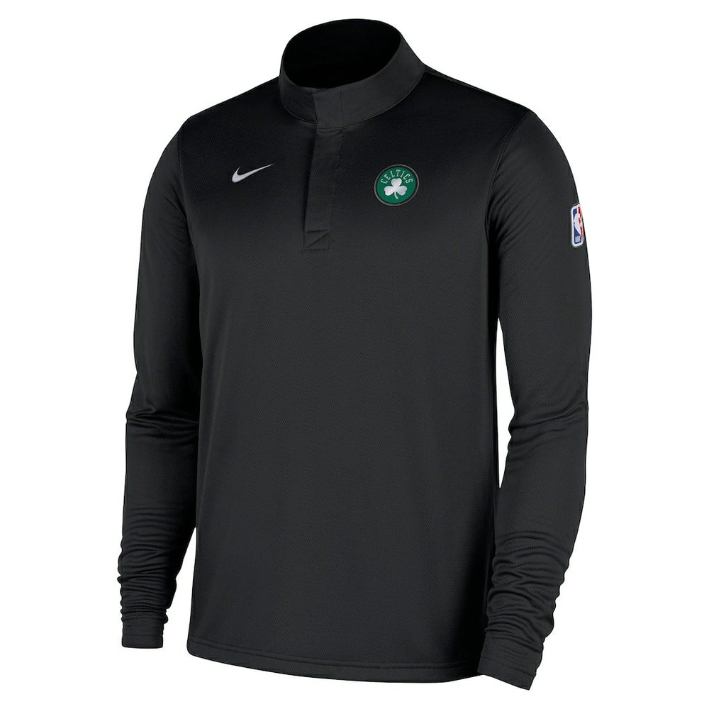 Boston Celtics 2025/26 Authentic Coaches Quarter-Zip Dri-Fit Top Black | Nike