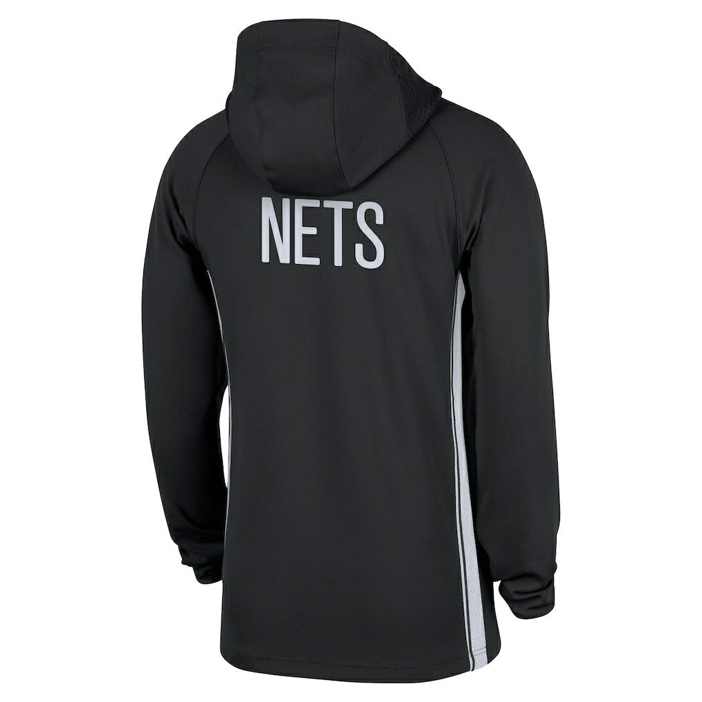 Brooklyn Nets Authentic On Court Zone Quarter-Zip Dri-FIT Hoodie Jacket Black | Nike Near Me