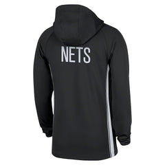 Brooklyn Nets Authentic On Court Zone Quarter-Zip Dri-FIT Hoodie Jacket Black | Nike Near Me