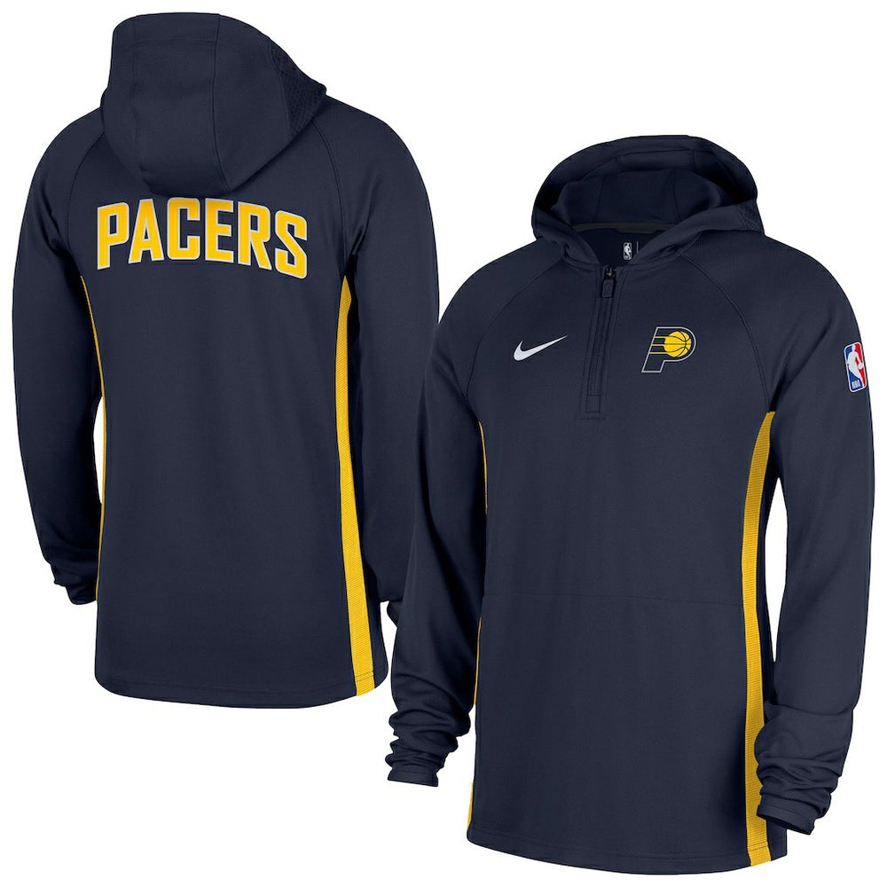 Indiana Pacers Authentic On Court Zone Quarter-Zip Dri-FIT Hoodie Jacket Navy | Nike