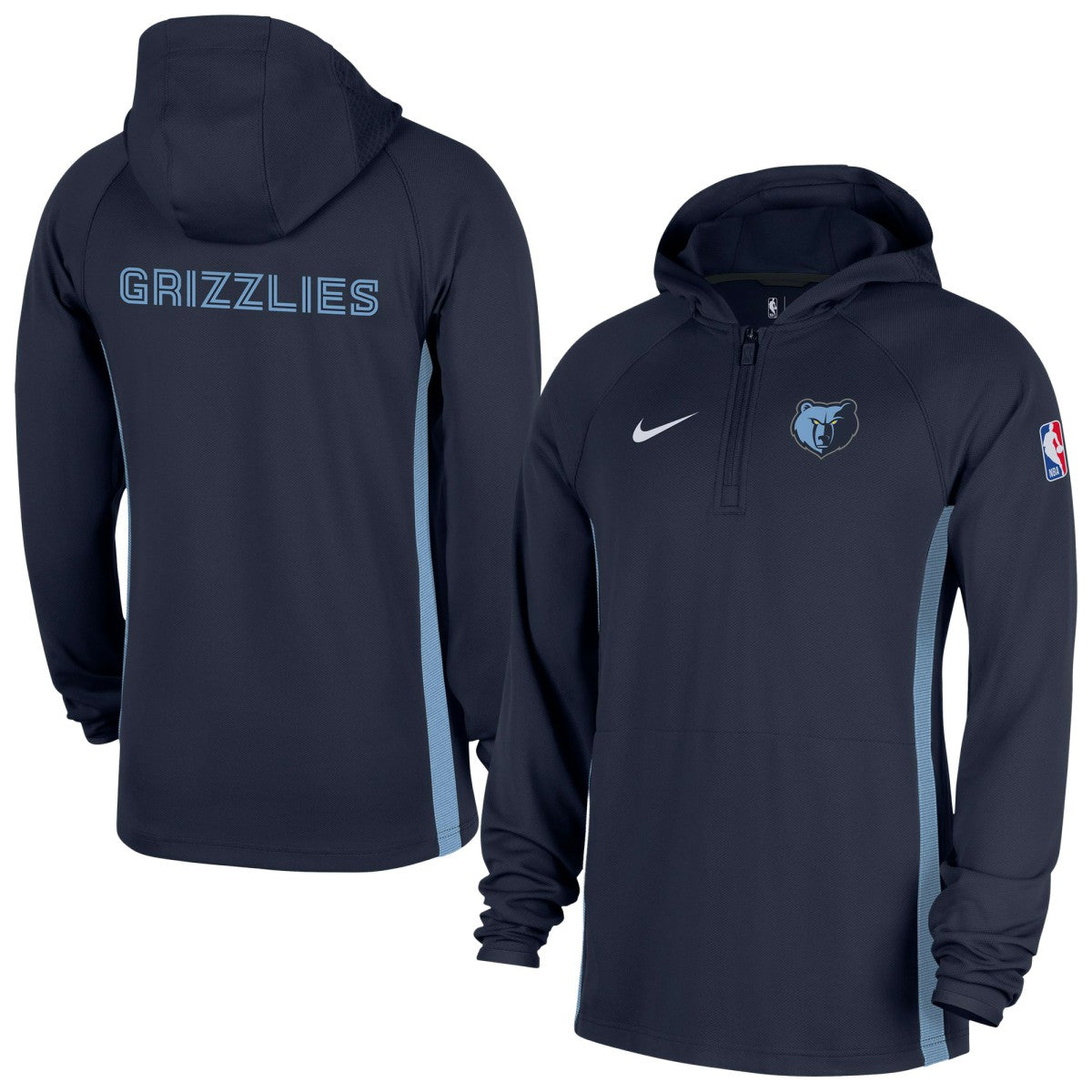 Memphis Grizzlies Authentic On Court Zone Quarter-Zip Dri-FIT Hoodie Jacket Navy | Nike