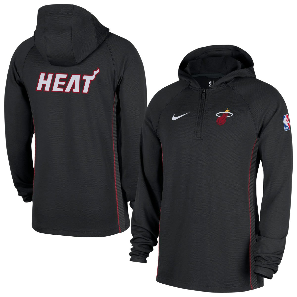 Miami Heat Authentic On Court Zone Quarter-Zip Dri-FIT Hoodie Jacket Black | Nike Lifestyle