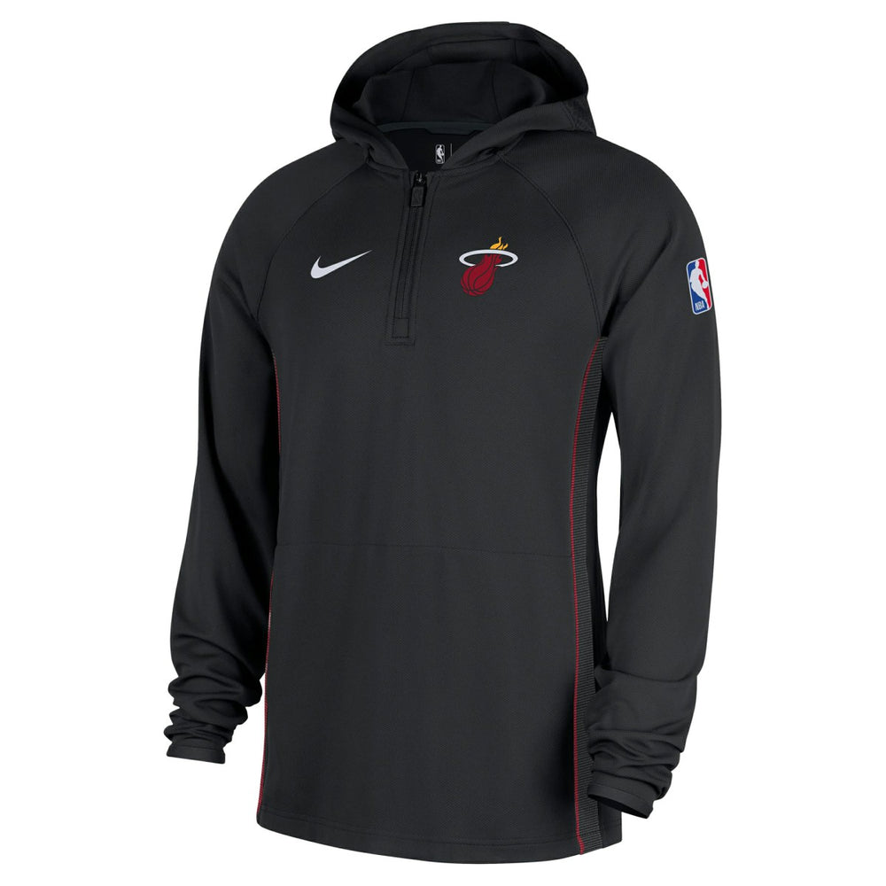 Miami Heat Authentic On Court Zone Quarter-Zip Dri-FIT Hoodie Jacket Black | Nike Lifestyle