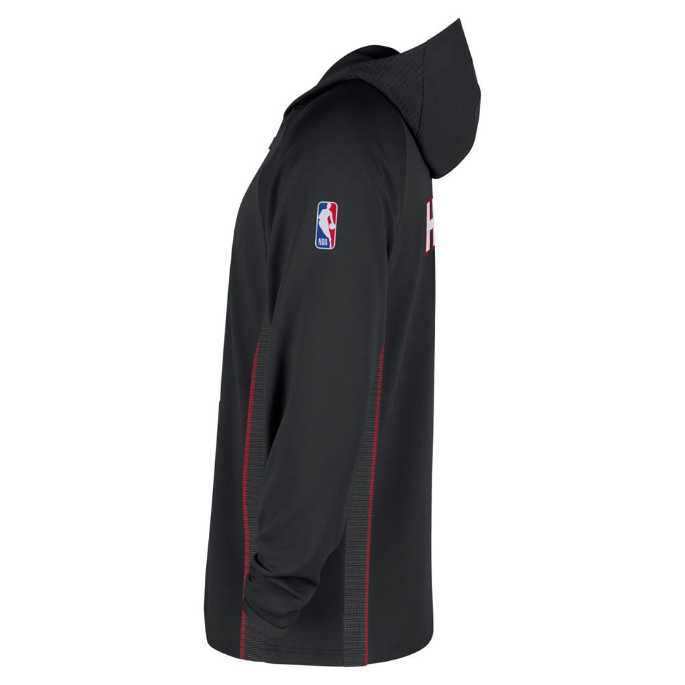 Miami Heat Authentic On Court Zone Quarter-Zip Dri-FIT Hoodie Jacket Black | Nike Lifestyle