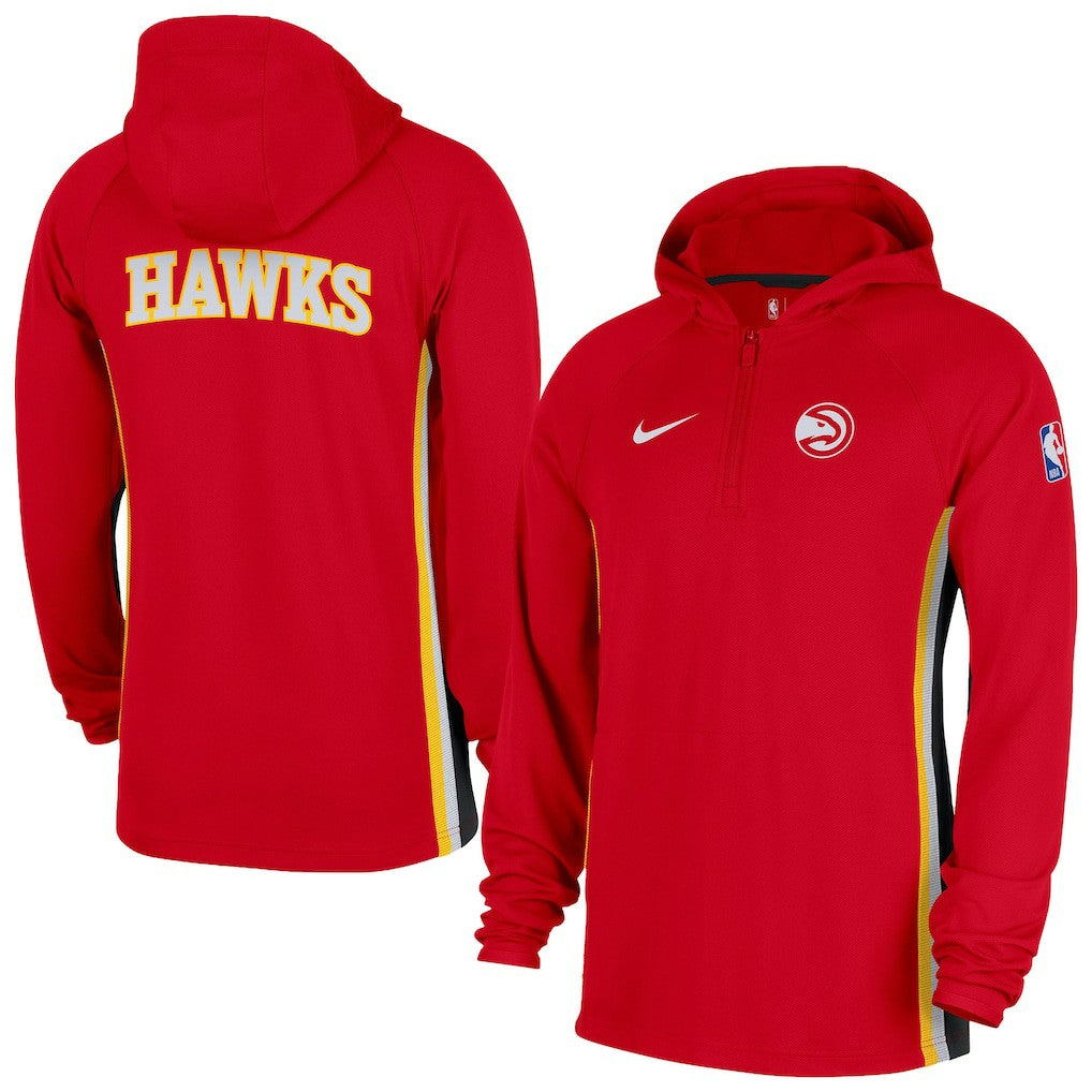 Atlanta Hawks Authentic On Court Zone Quarter-Zip Dri-FIT Hoodie Jacket Red | Nike outlet