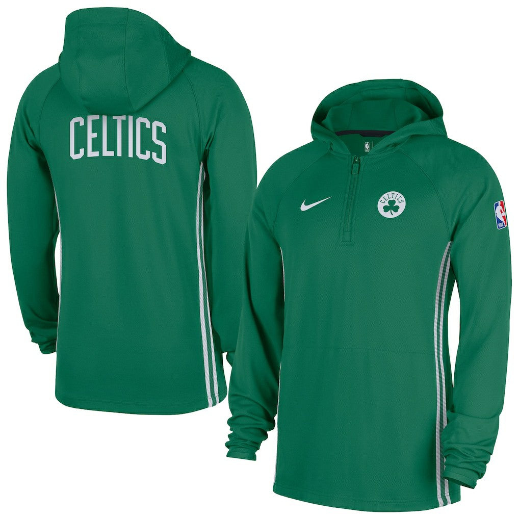 Boston Celtics Authentic On Court Zone Quarter-Zip Dri-FIT Hoodie Jacket Kelly Green | Nike Lifestyle