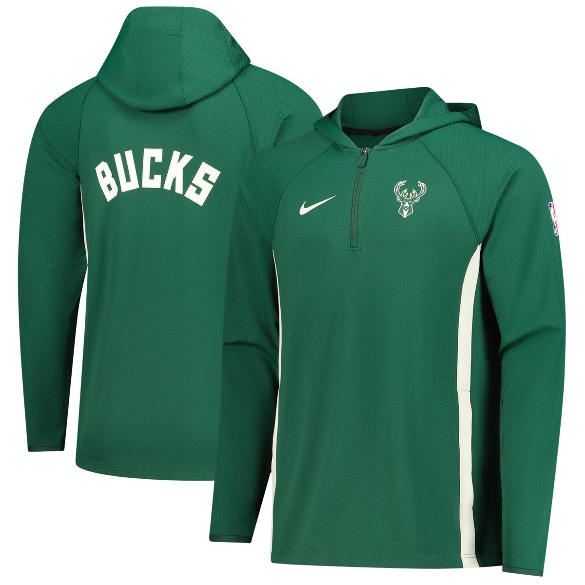 Milwaukee Bucks Authentic On Court Zone Quarter-Zip Dri-FIT Hoodie Jacket Hunter Green | Nike US