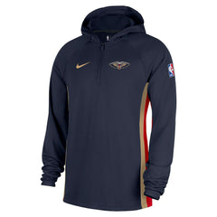 New Orleans Pelicans Authentic On Court Zone Quarter-Zip Dri-FIT Hoodie Jacket Navy | Nike outlet